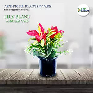 Artificial lily plant vase