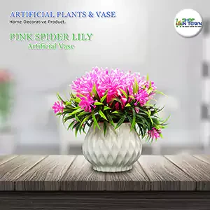 Artificial Pink Spider Lily Vase