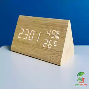 Triangle Wooden Style Digital Led Clock