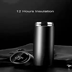 Modern Style Hot & Cold Flask With Led Temperature Monitor – Black Color