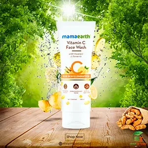 Mamaearth vitamin C face wash with vitamin C and turmeric for skin illumination (100 mml)