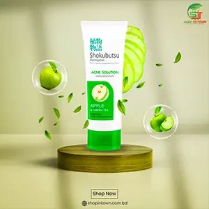 Shokubutsu Acne Solution Apple & Green Tea Face Wash (100ml)